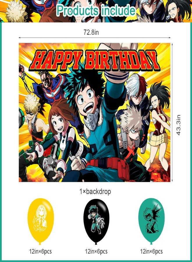 karg Academia My Hero Party Supplies - 5x3FT Backdrop & Banner for Boys & Girls' Academia Theme Birthday Party Decoration - Image 2